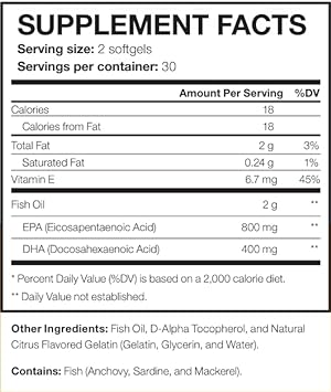  NeoVitin Omega 3 Fish Oil Supplement - 60 Soft Gels - 1200 