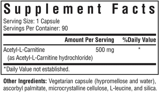Seeking Health Acetyl-L-Carnitine, 500 mg, Supports Energy, Healthy Fa