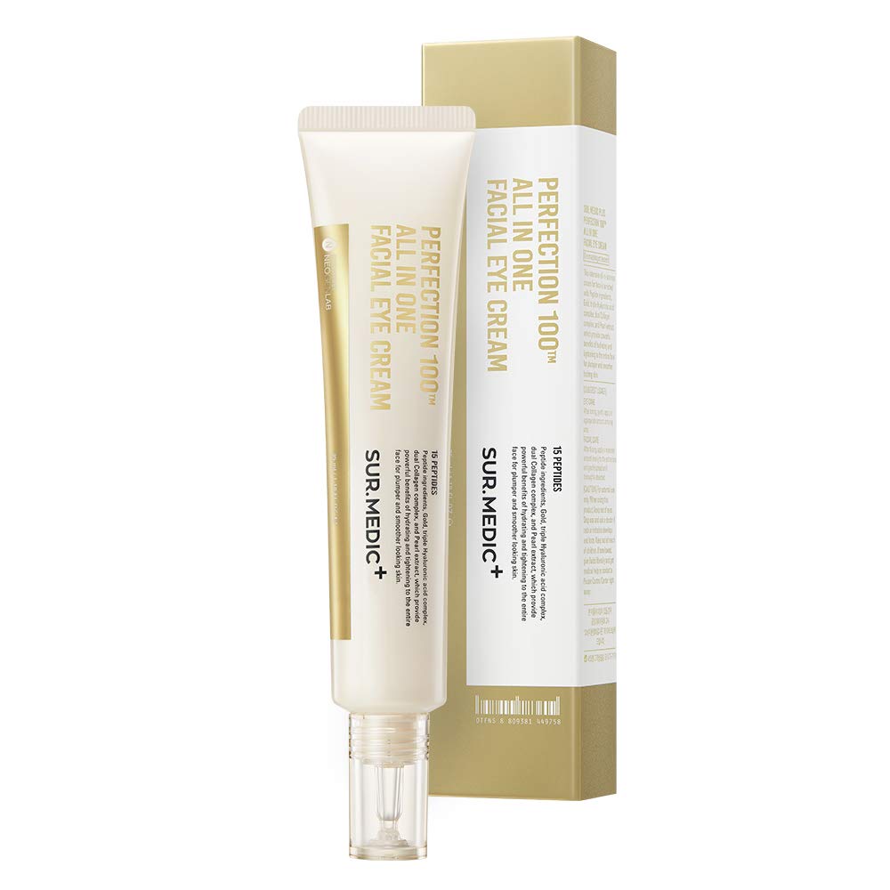 SUR.MEDIC+ 24K Gold Perfection All In One Cream for Face & Eye with Hyaluronic Acid, Panthenol and 24 Gold 1.18