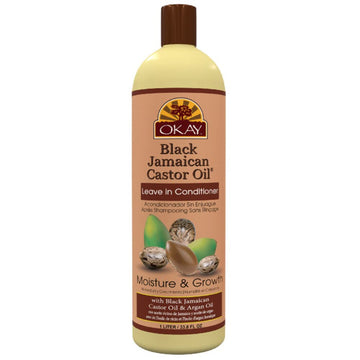 OKAY | Black Jamaican Castor Oil | Leave-In Conditioner for All Hair Types| Repair - Moisturize - Grow Healthy Hair | With Argan Oil & Shea Butter | Free of Parabens, Silicones, Sulfates | 33.8