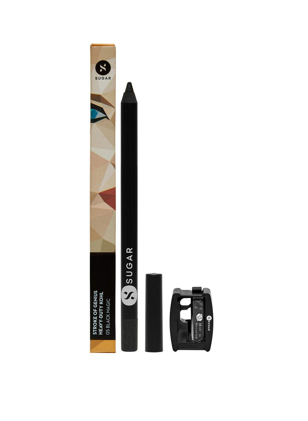 SUGAR Cosmetics Stroke of Genius Heavy-Duty Kohl Eyeliner Pencil - 05 Black Magic, 1.2 g