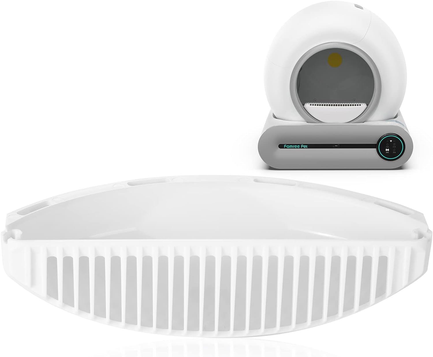 Famree Pet Self-Cleaning Cat Litter Box Tray Stopper, Automatic Cat Litter Box Anti-Leak Urine And Cat Litter Baffle For