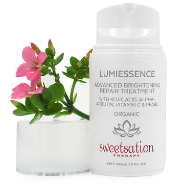 Sweetsation Therapy / YUNASENCE LUMIESSENCE Organic Advanced Illuminating Treatment Spot Corrector, with Kojic Acid, Arbutin & Vitamin C, 2. For uneven sun damaged skin, brown spots