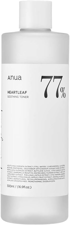 Anua Heartleaf 77% Soothing Toner I pH 5.5 Skin Trouble Care, Calming Skin, Refreshing, Purifying (500 / 16.9 ..)