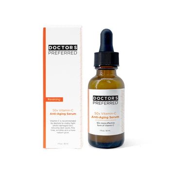 50X Vitamin C Serum- More Potent Than Traditional Vitamin C for Brighter, Smoother, More Radiant Looking Skin | Fight Dark Spots and the Signs of Aging | Doctors Preferred |1 /30 (2 Month Supply)