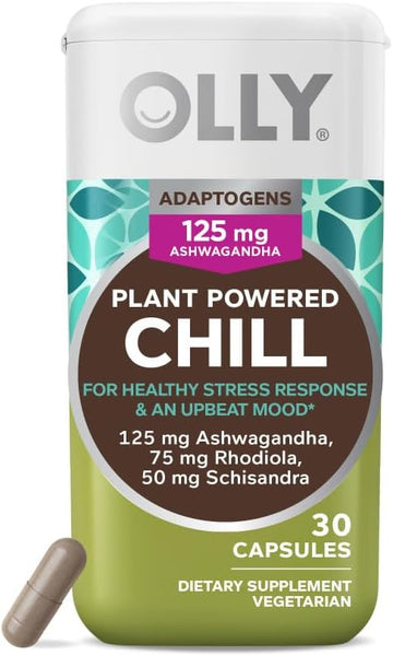 OLLY Chill Adaptogen, Ashwagandha, Mood Support Supplement with Rhodio