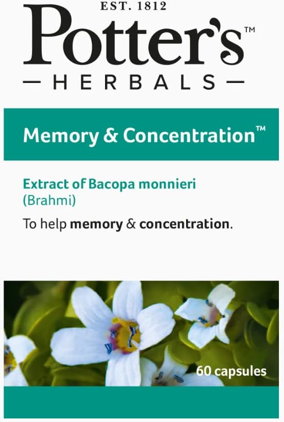 Potter'S Herbals Memory & Concentration | Contains Bacopa Monieri | 6058 Grams