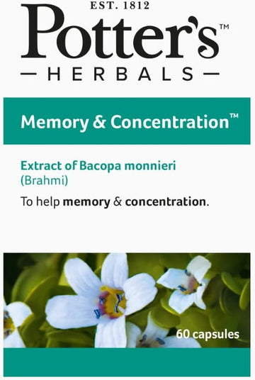 Potter'S Herbals Memory & Concentration | Contains Bacopa Monieri | 6058 Grams