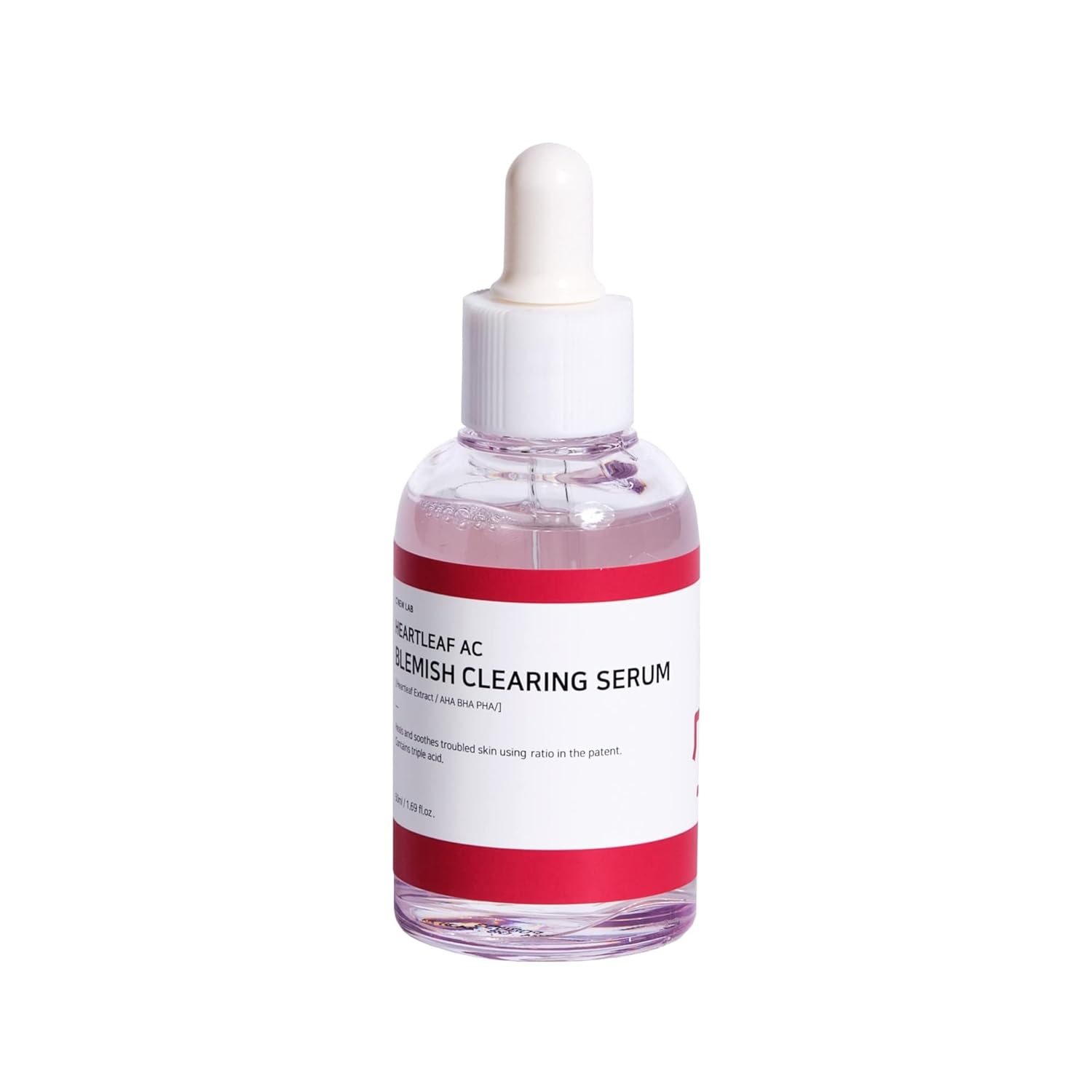 C'NEW LAB Heartleaf AC Blemish Clearing Serum, Heals and Soothes Troubled Skin, Contains Triple-Double Acid, AHA, BHA, PHA Toner for Acne Prone Skin, 1.69 . / 50 , Korean Skincare