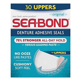 SEA-BOND Denture Adhesive Seals Uppers Original, 30 Each (Pack of 8)