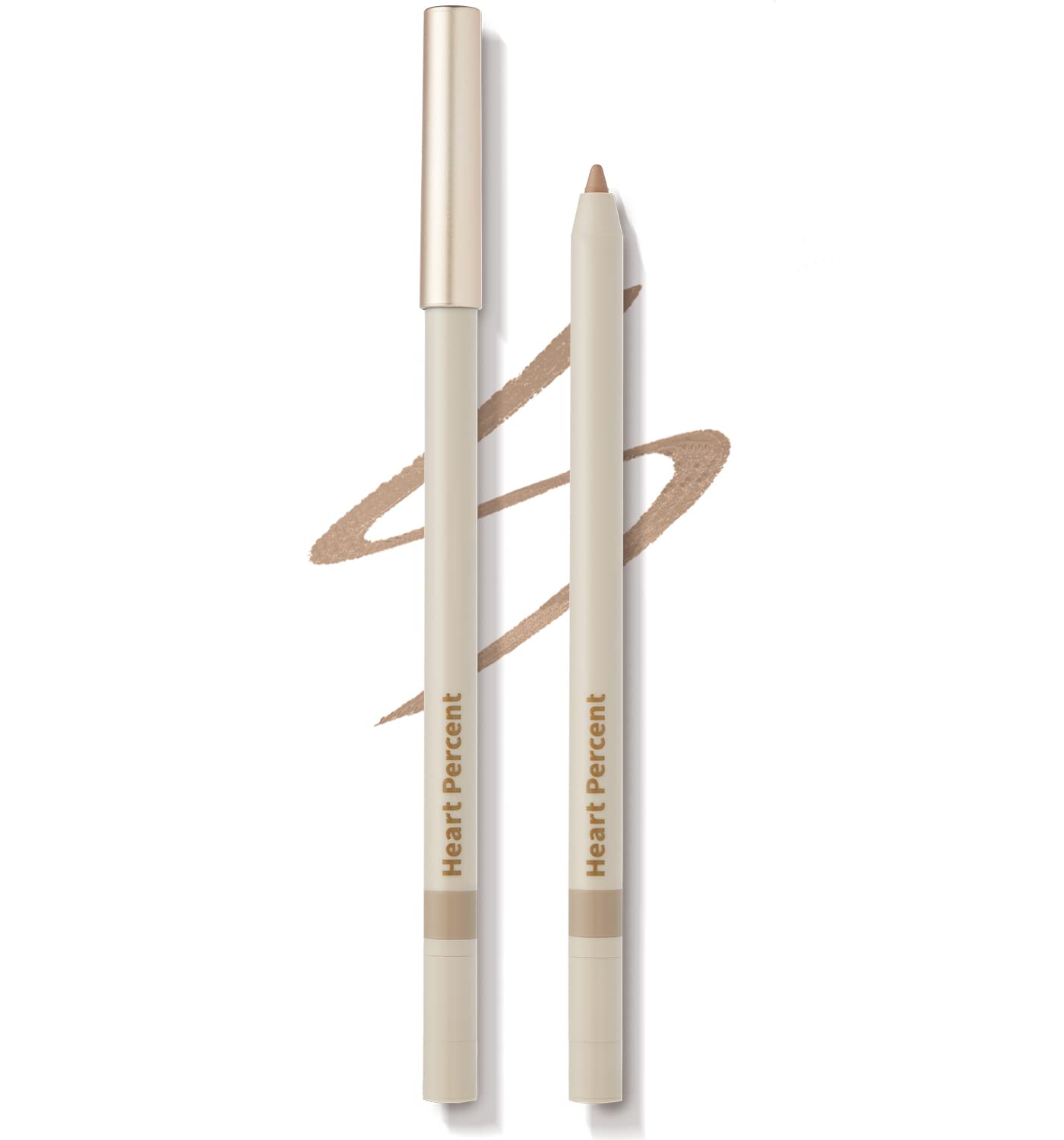 Heart Percent Dote On Mood Gel Eyeliner Pencil, Long-Lasting Waterproof Smudge Proof Smooth Retractable Eye Liner Pencil with Built-In Sharpener (04. Gray Beige)