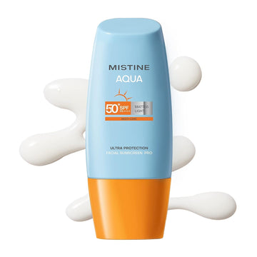 MISTINE Daily Face Sunscreen 1.35 . SPF 50+ PA++++ for Sensitive Skin, Non-Greasy No White Cast, Fast Absorbing Lightweight UV Sheild, Waterproof Formula, Vegan & Cruelty Free