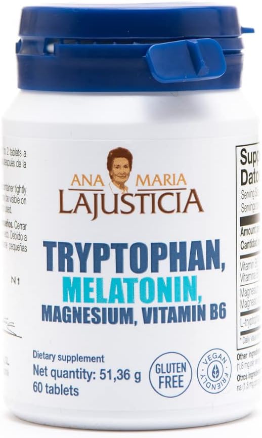 Ana Maria Lajusticia Tryptophan,Melatonin, Magnesium,Vitamin B6-60Tabs