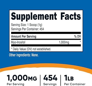 Nutricost Inositol Powder 1 (454 Grams) - Gluten Free, Non-GMO
