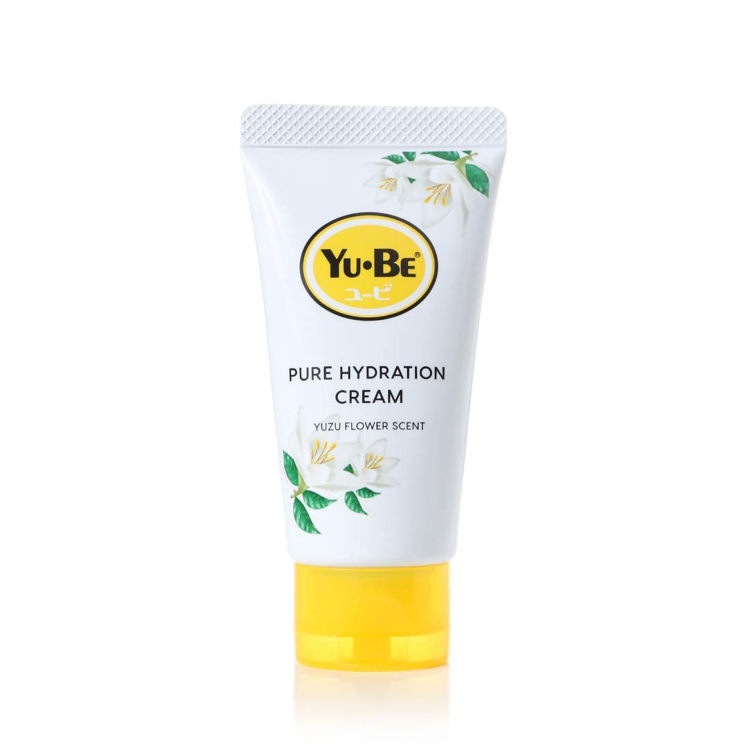 Yu-Be Yuzu Pure Hydration Cream: Body & Hand Lotion - Vegan Skin Care Cream for Sensitive & Dry Skin - Soothing Yuzu ower Extract - Day & Night Moisturizer- Cracked Heels Repair -1.35