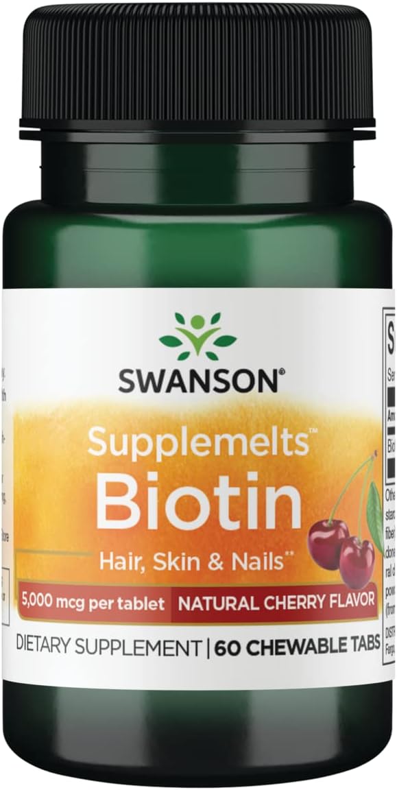 Swanson Sublingual Biotin Vitamin 5000 Mcg 60 Chwbls