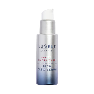 Lumene Arctic Hydra Skin Care Moisture Relief Rich Oleo Face Serum - Facial Serum for Sensitive + Dry Skin - Hydrating Serum with Nordic Bilberry, Oat Oils + Ceramides - Hydra Rich Skin Serum (30)