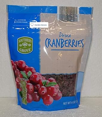 Southern Grove Dried Cranberries 6oz 170g Recloseable Bag