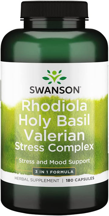 Swanson Rhodiola Holy Basil Valerian Stress Complex 225/225/