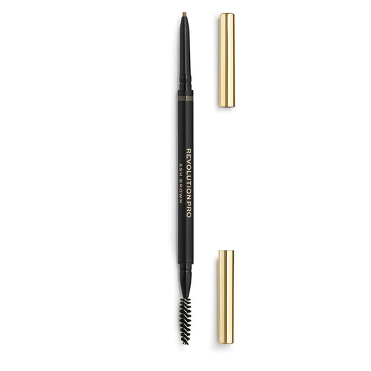 Revolution Pro Define & Fill Micro Brow Pen, Dual Ended Eyebrow Pen, Spoolie & Brow Filler In One Pen, Vegan & Cruelty-Free, Ash Brown