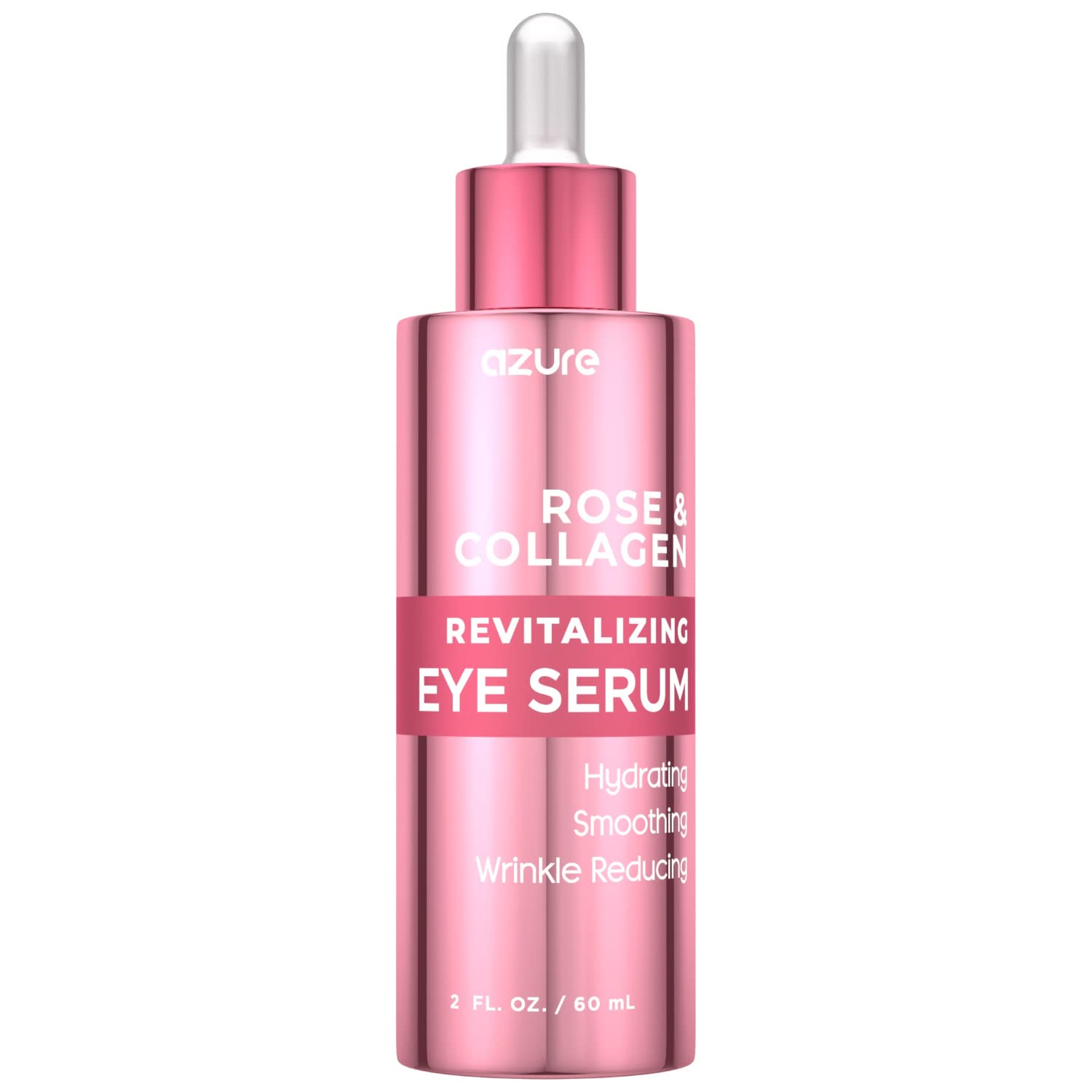 AZURE Rose & Collagen Revitalizing Eye Serum - Hydrating & Smoothing | Reduces Wrinkles, Fine Lines & Under Eye Bags | Minimize Signs of Aging | Made in Korea - 60mL