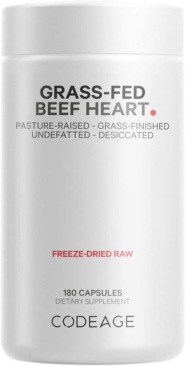 Codeage Grass Fed Beef Heart Supplement - Freeze Dried, Non-Defatted, 5.61 Ounces