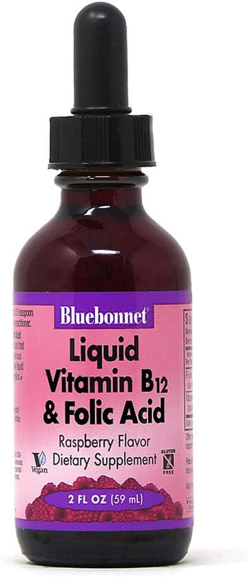 Bluebonnet Nutrition Liquid Vitamin B12 & Folic Acid, For Energy Boost