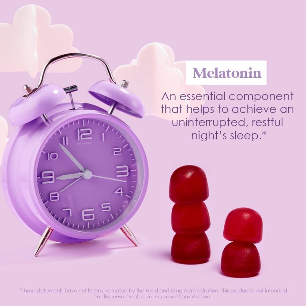 Grande Cosmetics Vegan Melatonin Sleep Aid Gummies for Adults with 5mg