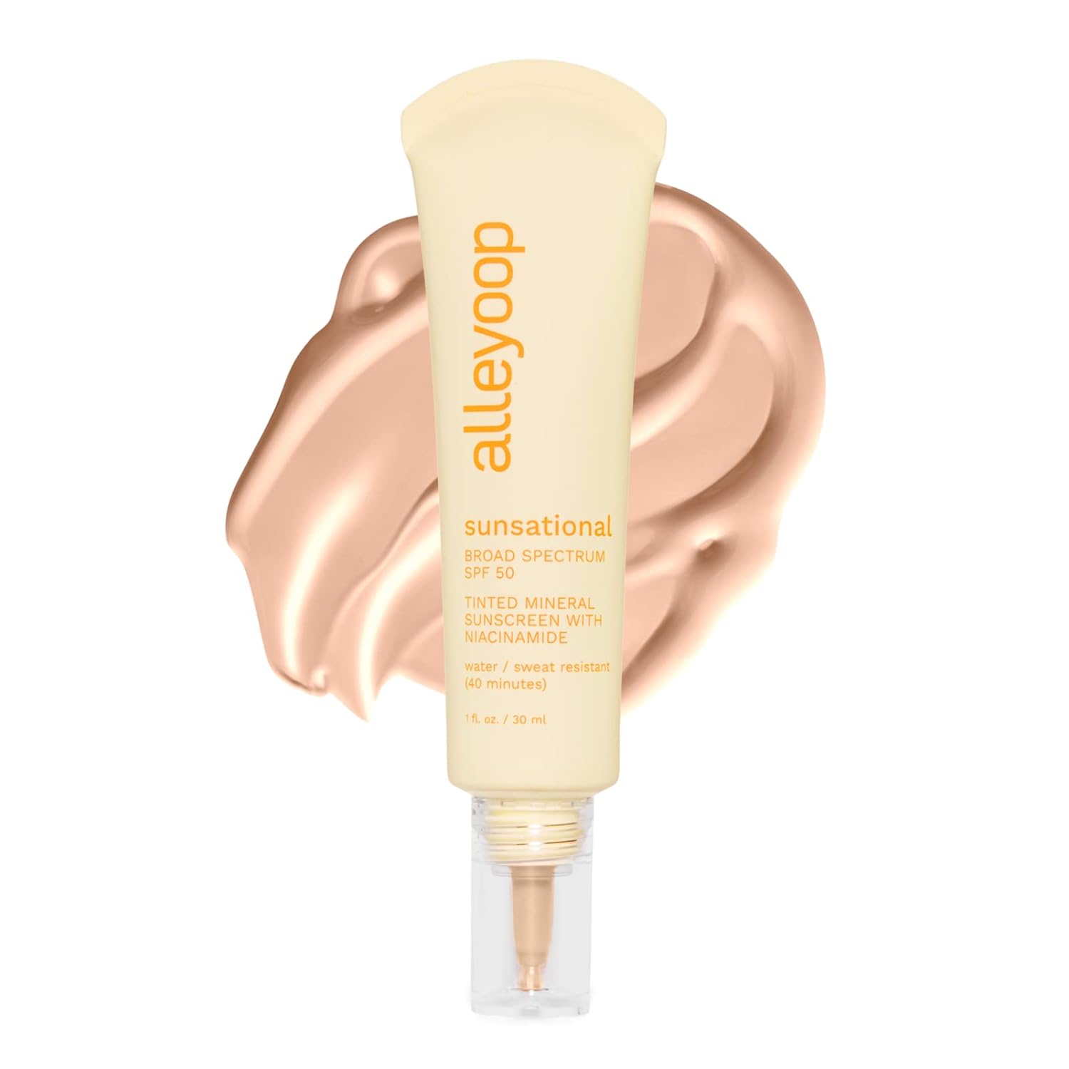 Alleyoop Sunsational Skin Tint Sunscreen for Face Broad Spectrum SPF 50, Tinted 100% Mineral Sunscreen with Niacinamide & Jojoba, Protects Hydrates and Soothes Skin, Vegan, Cruelty-Free - Glisten