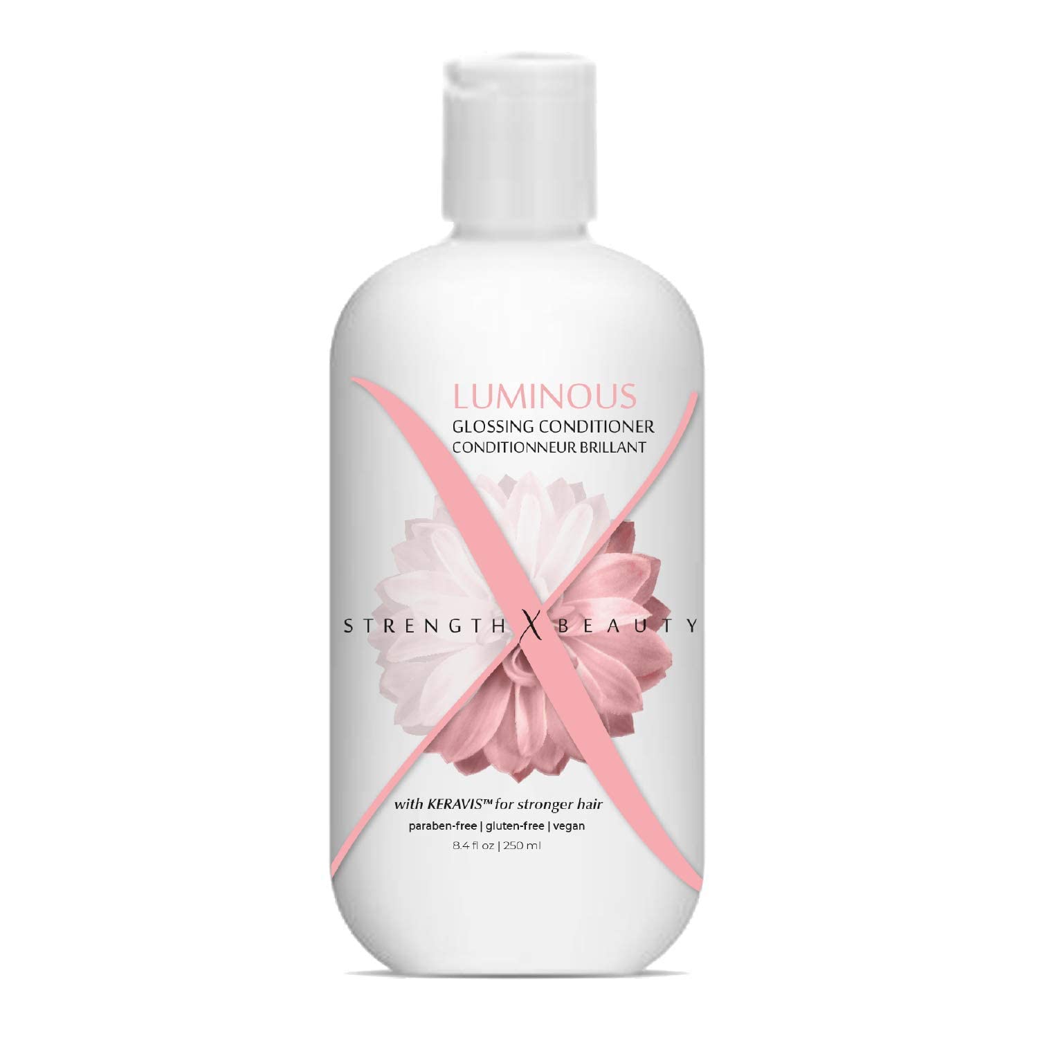 Strength x Beauty - Luminous Glossing Conditioner - Moisturizing Instant Detangler for Shine & Volume - Vegan Paraben-Free Formula w/Keravis PE (8.4 . salon size)