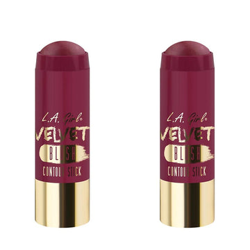 L.A. Girl Velvet Contour Sticks, Blush Crushed Berry,3 Count(Pack of 2)