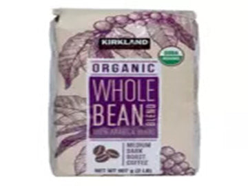 Kirkland Signature Organic Whole Bean Blend 100 % Arabica Beans Net Wt