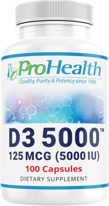 ProHealth Vitamin D3 5000 IU (5000 IU, 100 Capsules)