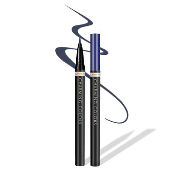 Music ower Eyeliner Pen,Colored Matte Liquid Eyeliner Waterproof Smudge Resistant with Precise Tip (Dark blue)