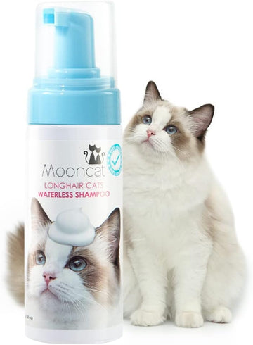 Mooncat Waterless Cat Shampoo, Licking Safe Dry Shampoo For Longhair Cats, No Rinse Foam Cat Bath, Grooming For Cat, Kit