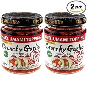 S&B Chili Oil with Crunchy Garlic, 3.9 Ounce (Pack of 2)