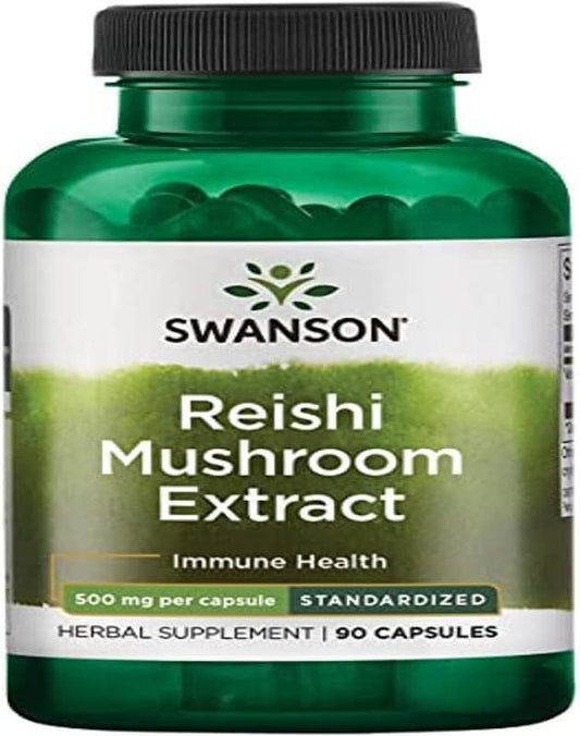 Swanson Reishi Mushroom Extract 500 Milligrams 90 Capsules