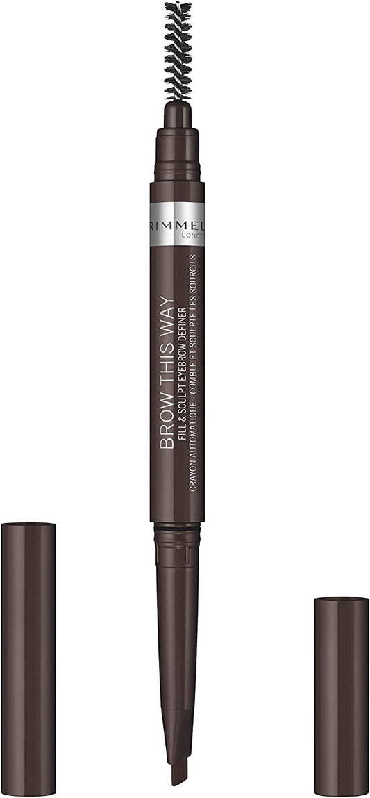 Rimmel Brow This Way Fill & Sculpt Eyebrow Definer, Dark Brown