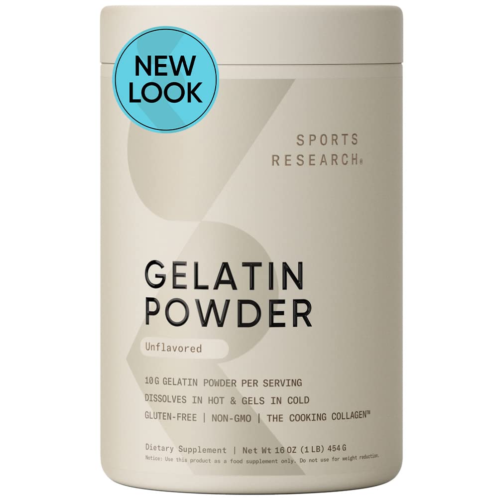 Sports Research Gelatin Collagen Cooking Powder - Sourced from Pasture Raised Cows | Great for Cooking and Baking - Cert