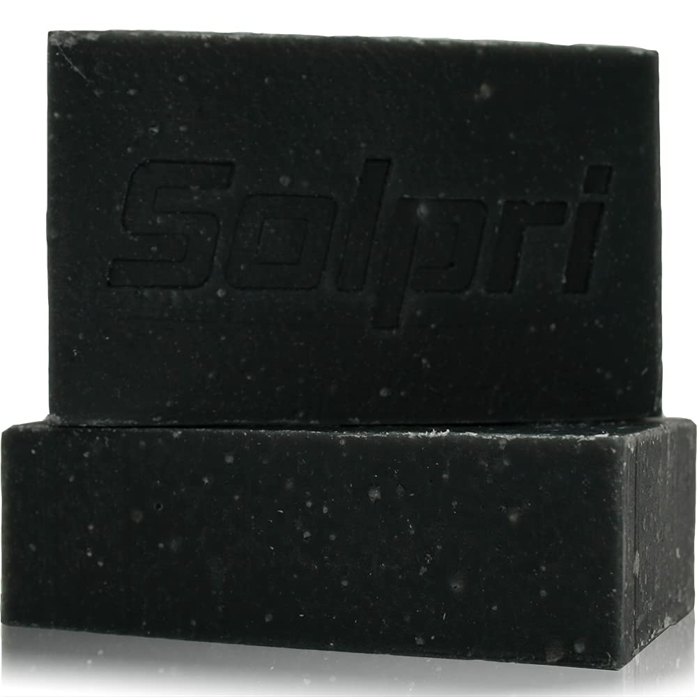 Solpri Shield Exfoliating Charcoal Soap Bar for Athlete's Foot with Lemongrass Tea Tree 4  (Two-Pack)