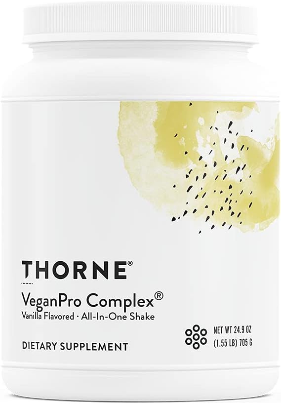 Thorne VeganPro Complex - All-in-One Vegan Protein Powder with Vitamins, Omega-3?s, B12, and Amino Acids - Foundational, Immune and Sports Performance Support - Vanilla avor - 24.