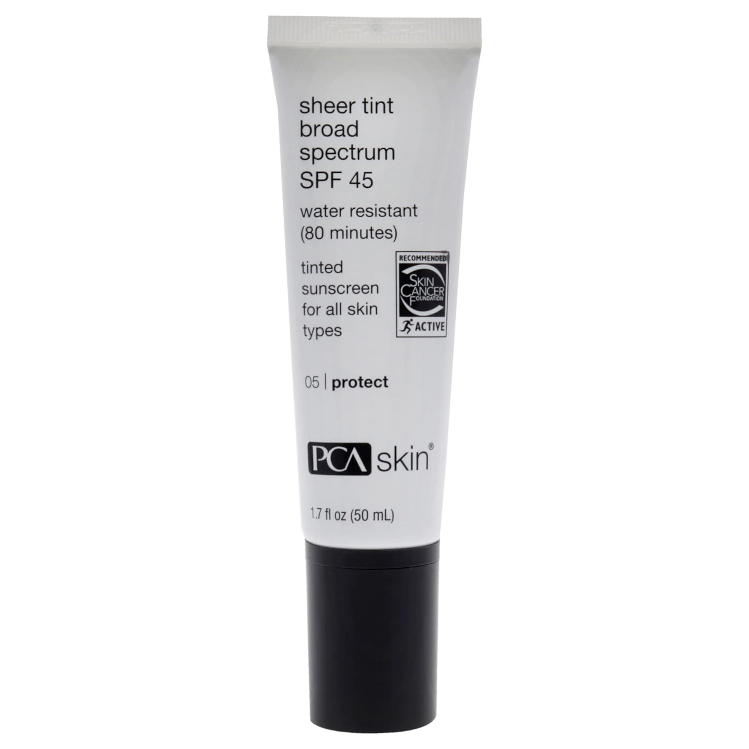 PCA SKIN Sheer Tint Broad Spectrum SPF 45 - Universally-Tinted Water-Resistant Hydrating Sunscreen for Use Alone or Under Foundation & Makeup (1.7  )