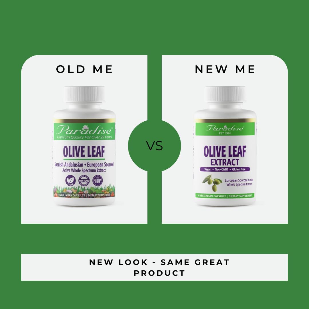 Paradise Herbs Olive Leaf Extract, Vegan, Non GMO, Gluten Free, 120 Ca