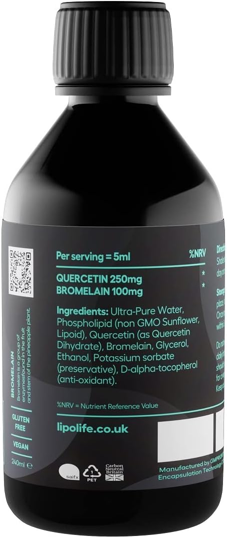 LQB1 Liposomal Quercetin Bromelain Complex - Innovation Absorption. UK290 Grams