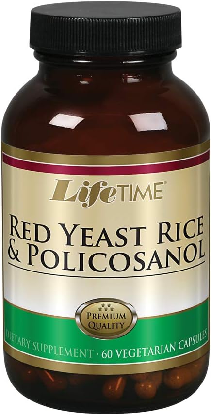 LIFETIME Red Yeast Rice & Policosanol Veg, 60 Count