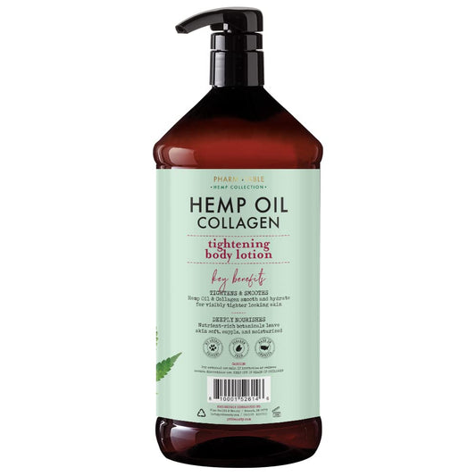PHARM TO TABLE Hemp Oil and Collagen Body Lotion, Helps Hydrate and Nourish Dry Skin, Locks in Moisture, 32 / 960ml