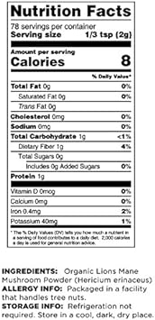 Terrasoul Superfoods Organic Lion's Mane Mushroom Powder (4:1 Extract)