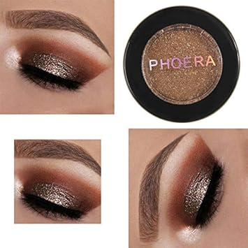 Phoera Cream to Powder Waterproof Glitter Metallic Eyeshadow Palette Long Lasting Shimmer High Pigment Sparkly Eye Shadow Cosmetic Makeup (116 MOROCCO)