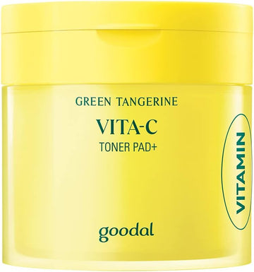 GOODAL Green Tangerine Vitamin C Toner Pads with ‘5-in-1’ Effect, Exfoliates, Tones, Moisturizes, and Detoxifies Sensitive Skin (70 Pads) (Ver.2)