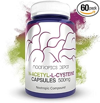 Nootropics Depot N-Acetyl L-Cysteine Capsules | 500mg | NAC | 60 Count